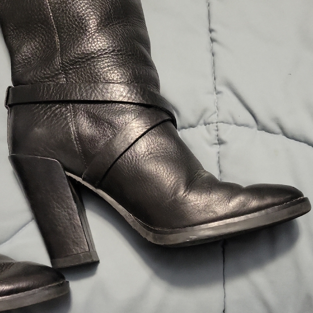 Kate Spade Black Heeled Boots with Silver Accent - Picture 4 of 9